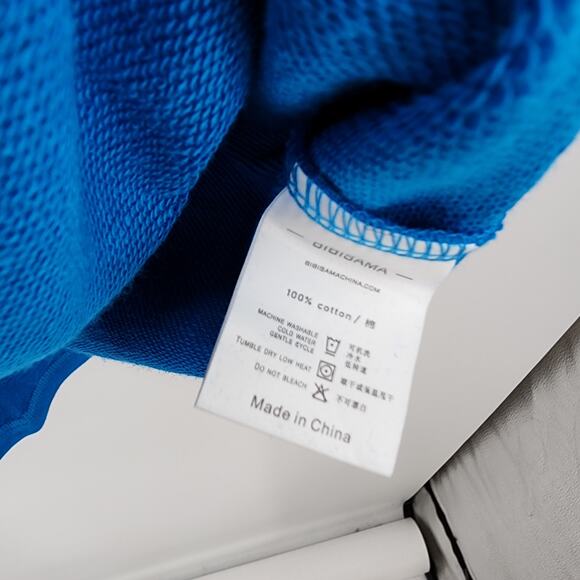 Bibisama Oni Girl "Eat my shorts" Sweatshirt Blue Size Large NWT - Picture 4 of 6